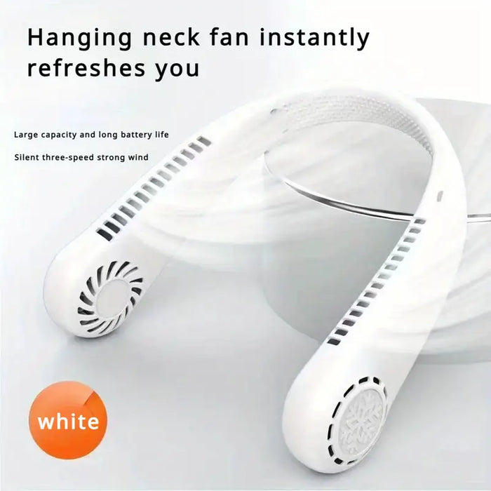 Neck Fan, Portable Neck Fan Bladeless Hands Free Mini Fan with 360° Airflow, USB Rechargeable Wearable Cooling Quiet Personal Fan for Sports Indoor Outdoor