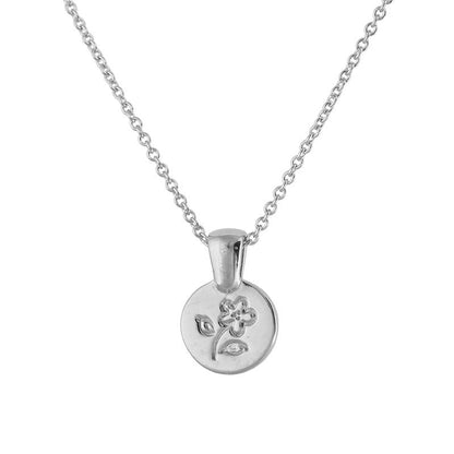 Silver Flower Coin Necklace