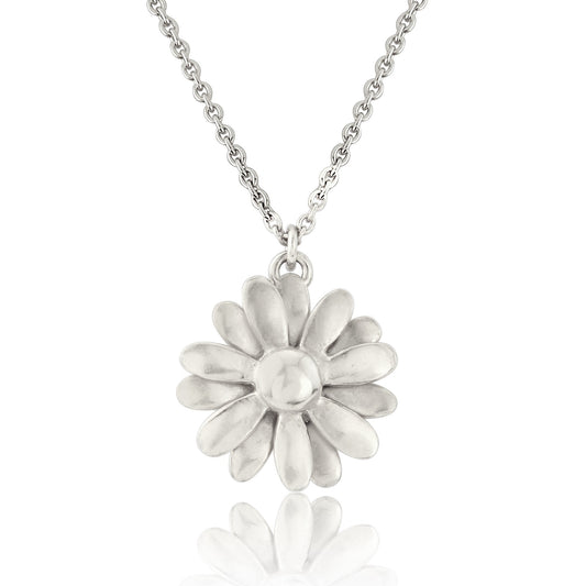 Silver Large Daisy Necklace