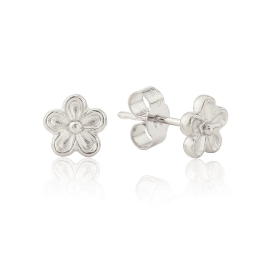 Silver Blossom Stud Earrings