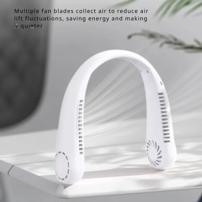 Neck Fan, Portable Neck Fan Bladeless Hands Free Mini Fan with 360° Airflow, USB Rechargeable Wearable Cooling Quiet Personal Fan for Sports Indoor Outdoor